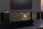 Tableau TV suspendu bois métal 160 cm noir or fait main