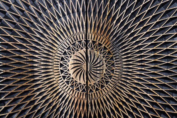 Sideboard noir or 177 x 76 cm ornement portes fait main