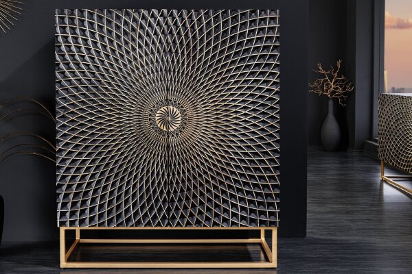 Highboard noir or 100 x 120 cm (l x h) bois fer