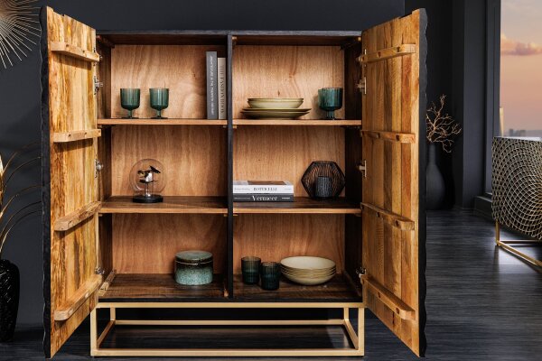 Highboard noir or 100 x 120 cm (l x h) bois fer
