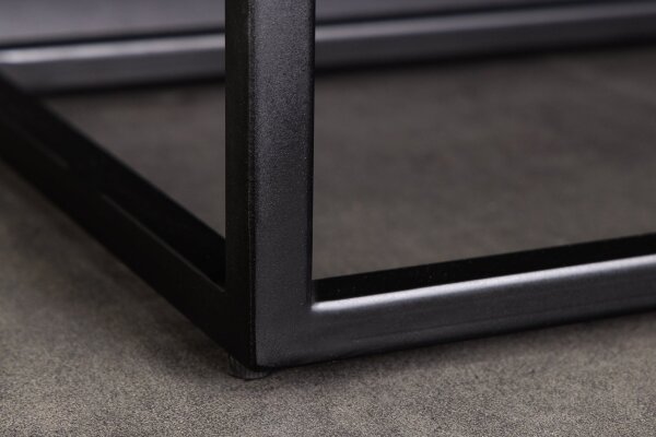Highboard bois métal 100 x 120 cm en brun noir motif 3D