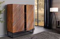 Highboard bois métal 100 x 120 cm en brun noir...