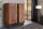 Highboard bois métal 100 x 120 cm en brun noir motif 3D