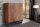 Highboard bois métal 100 x 120 cm en brun noir motif 3D