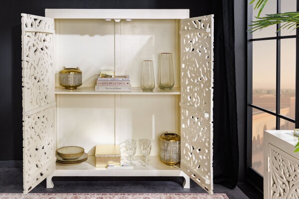 Highboard blanc or 110 x 140 cm travail manuel décoratif bois
