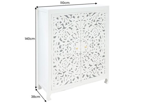 Highboard blanc or 110 x 140 cm travail manuel décoratif bois