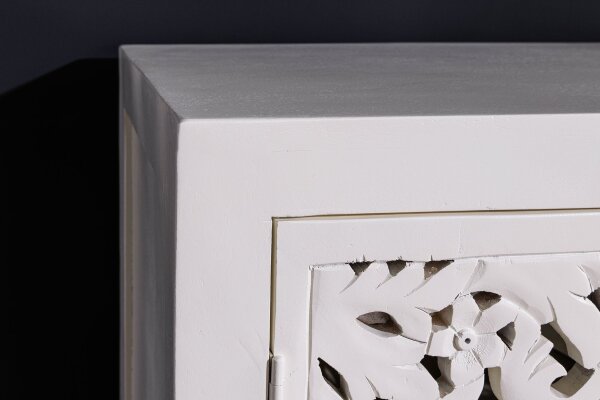 Sideboard bois 170 cm blanc or travail manuel décoratif
