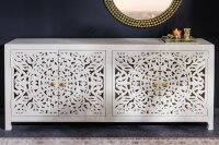 Sideboard bois 170 cm blanc or travail manuel...