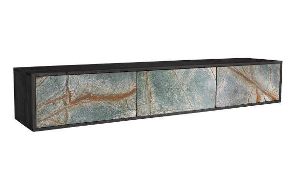 TV Lowboard suspendu en placage de pierre en bois dacacia 160 cm Unique