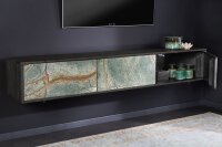 TV Lowboard suspendu en placage de pierre en bois dacacia...
