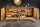Buffet grand 177 cm ornements 3D bois gris or bleu