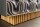 Buffet grand 177 cm ornements 3D bois gris or bleu