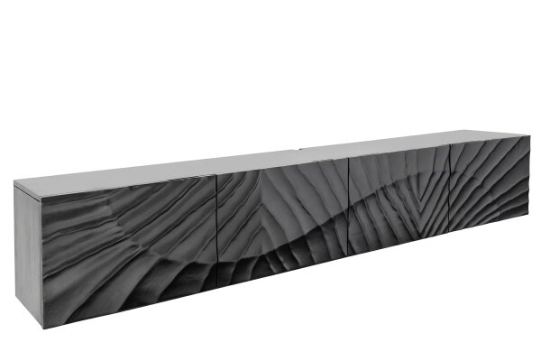 Tableau suspendu noir 200 cm de long fait main en bois de manguier