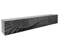 Tableau suspendu noir 200 cm de long fait main en bois de...