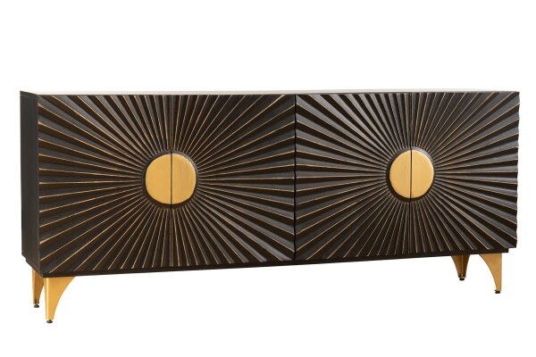 Sideboard noir or largeur 177 cm grand décoratif