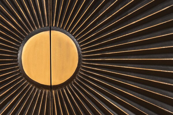 Sideboard noir or largeur 177 cm grand décoratif