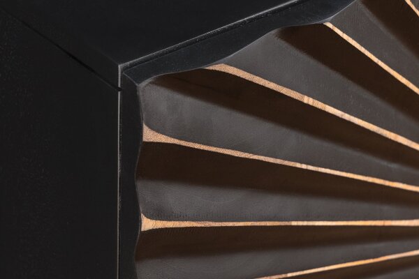 Sideboard noir or largeur 177 cm grand décoratif