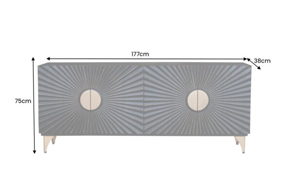 Sideboard noir or largeur 177 cm grand décoratif