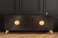 Sideboard noir or largeur 177 cm grand décoratif
