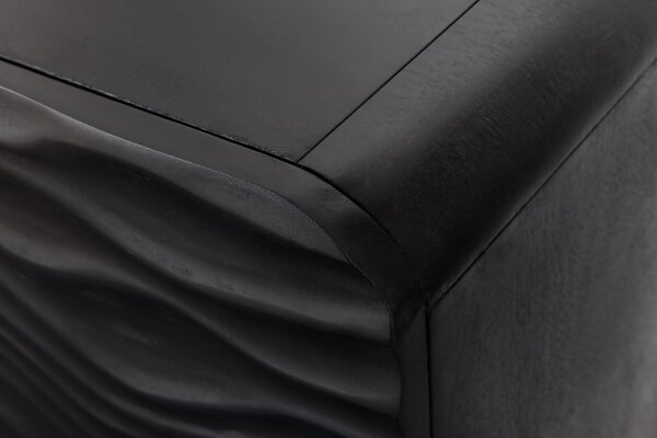 Highboard noir or 2 portes 100 x 120 cm fait main
