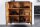 Highboard noir or 2 portes 100 x 120 cm fait main