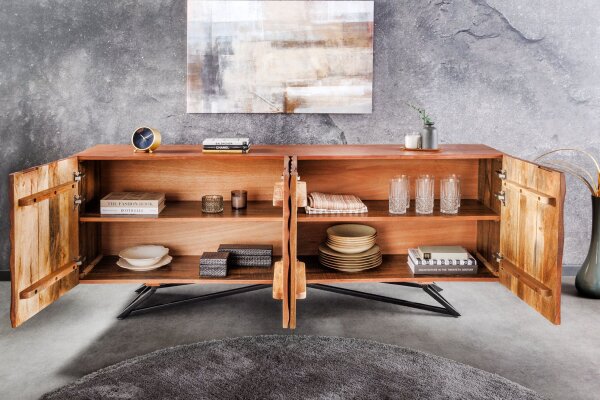 Buffet en bois de manguier fer 177 x 75 cm fait main RENNY