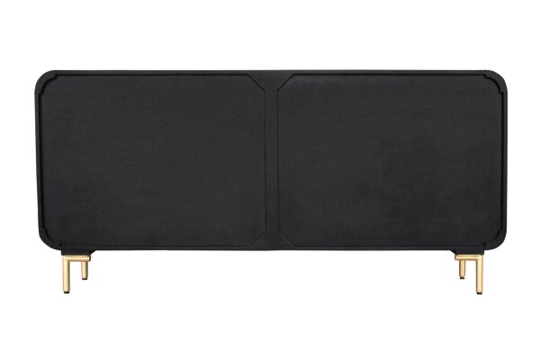 Buffet 160 cm bois métal noir or fait main
