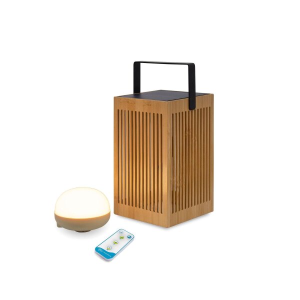 Lampe de table LED bois métal 24 cm IP54 2700K sans fil Outdoor