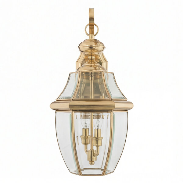 Lanterne murale laiton verre vintage inoxydable IP44 E14