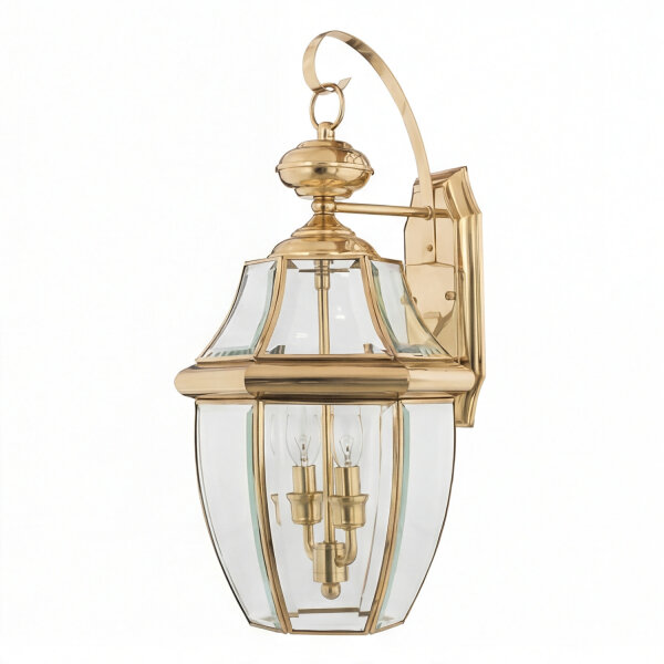 Lanterne murale laiton verre vintage inoxydable IP44 E14
