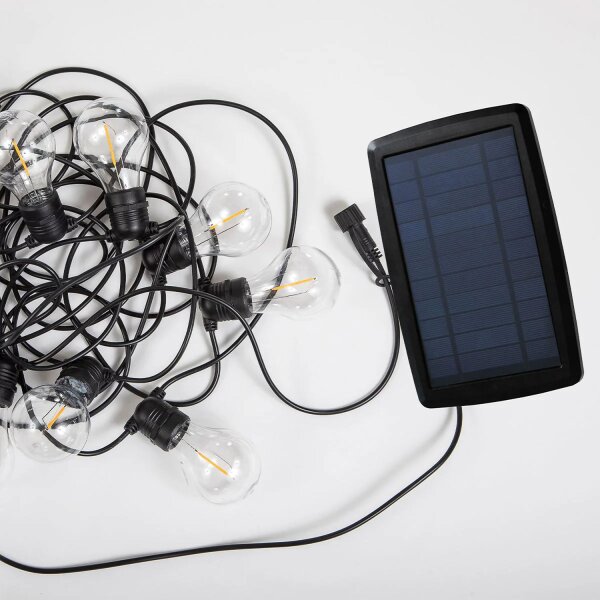 Guirlande lumineuse extérieure LED solaire IP44 noire 2700 K 5m de long