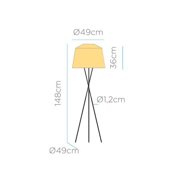 Lampadaire LED extérieur Abat-jour en rotin 148 cm avec batterie IP54