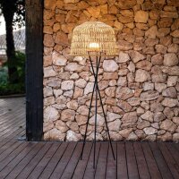Lampadaire LED extérieur Abat-jour en rotin 148 cm...