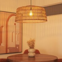 Suspension rotin E27 grand Ø 79 cm rond en naturel...