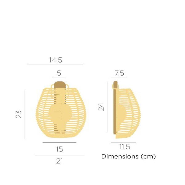 Applique LED extérieure sans fil batterie IP54 rotin