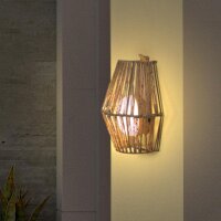 Applique LED sans fil IP54 H : 24,5 cm rotin...