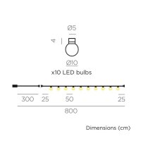 Guirlande lumineuse solaire LED IP44 blanche 5m de long...