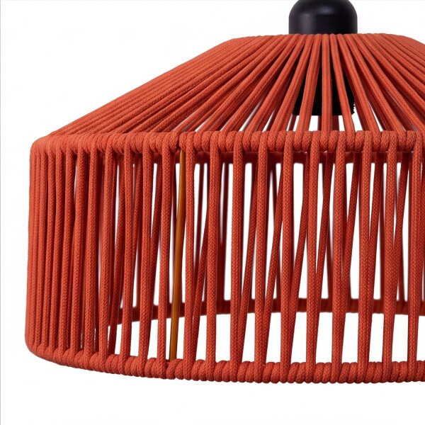 Lampe à suspendre extérieure E27 IP54 Ø 30 cm en terre cuite Abat-jour en corde