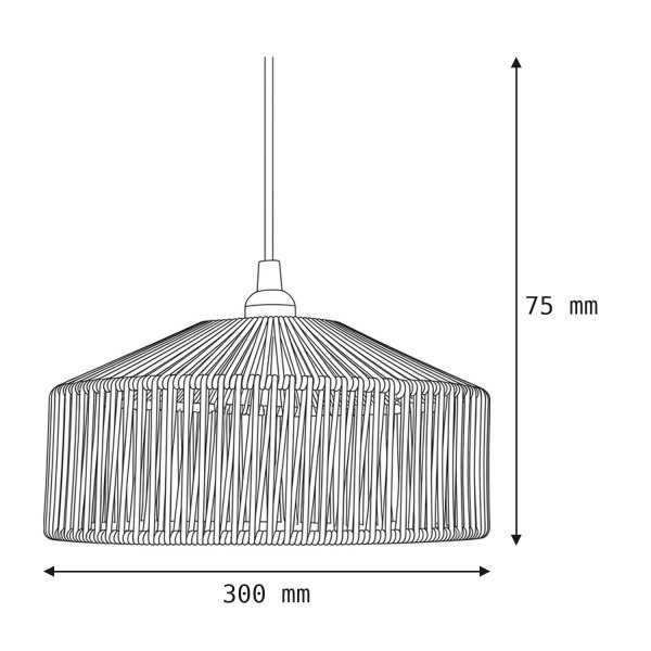 Lampe à suspendre extérieure E27 IP54 Ø 30 cm en terre cuite Abat-jour en corde