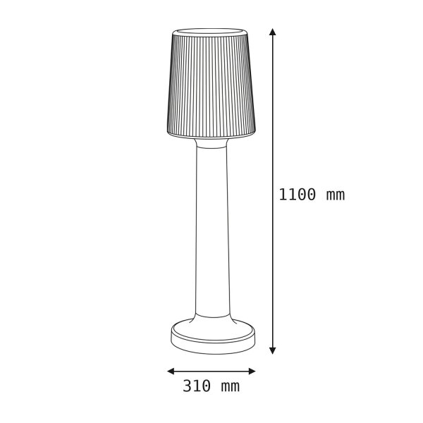 Lampadaire LED extérieur 110 cm blanc IP65 2700 K câble connecteur
