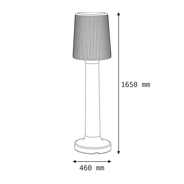 Lampe dextérieur LED sans fil Batterie 165 cm IP65 Changement de couleur Dimmer