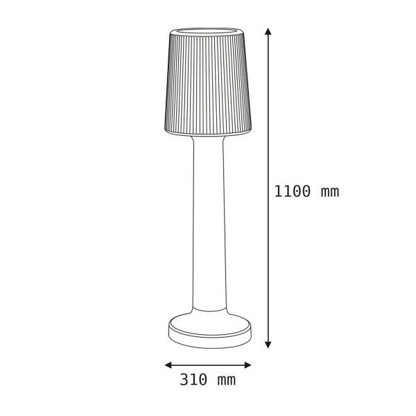 Lampadaire LED extérieur batterie 100 cm IP65 changement de couleur variateur