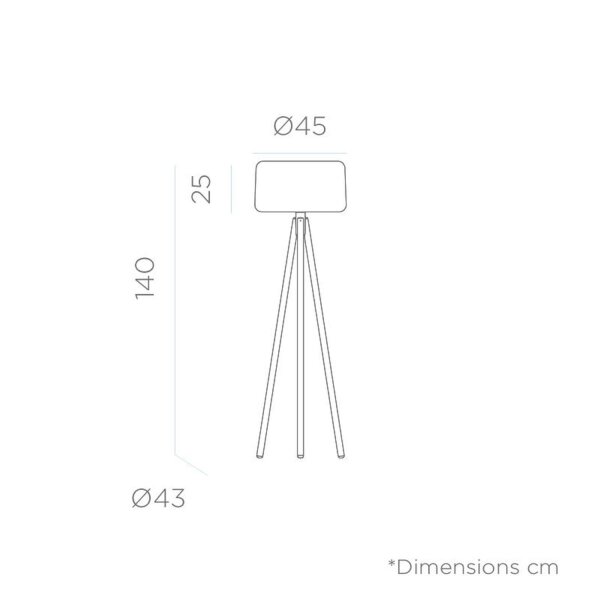 Lampadaire tripode solaire à changement de couleur 140 cm LED
