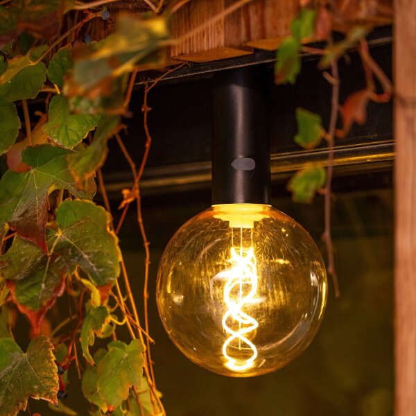 Suspension LED Batterie Variateur Télécommande IP54 2200 K Noir