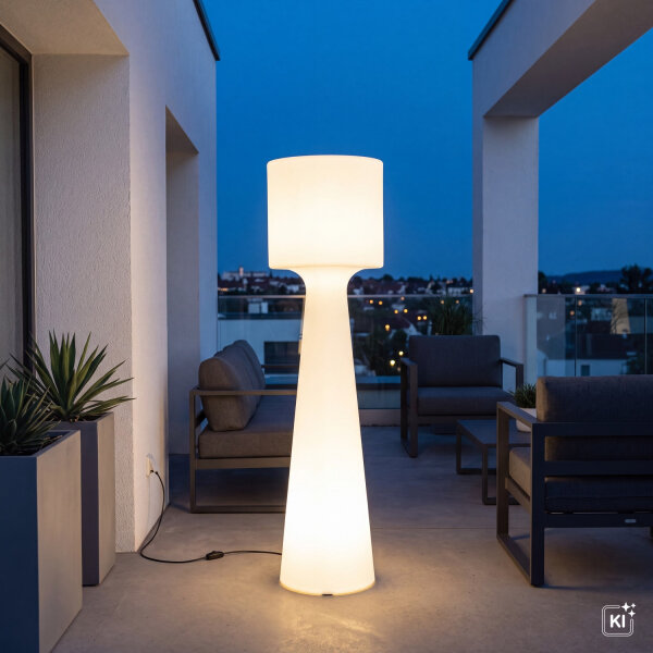 Lampadaire LED 170 cm IP65 6000 K extérieur Fiche Câble