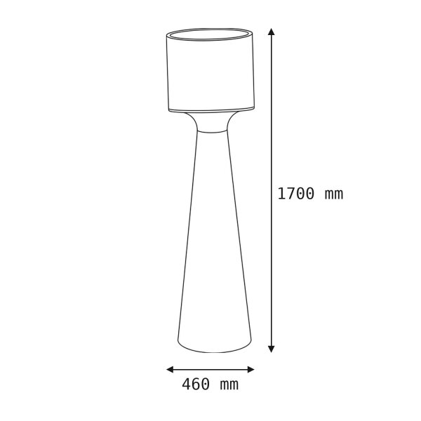 Lampadaire LED extérieur 170 cm IP65 2700 K Fiche Câble