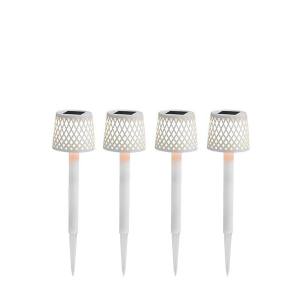 Lampe dextérieur LED Piquet de terre 4 pièces Blanc Solaire H : 39 cm