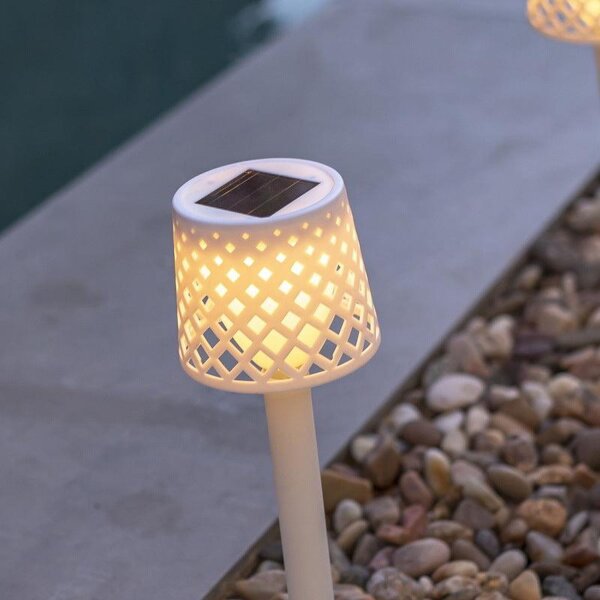 Lampe dextérieur LED Piquet de terre 4 pièces Blanc Solaire H : 39 cm