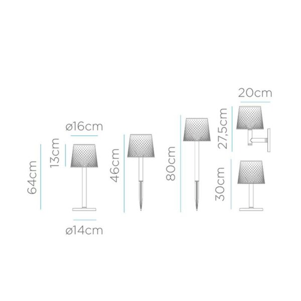 Lampe solaire à LED 5 en 1 Piquet de terre Mur Table Sol IP65