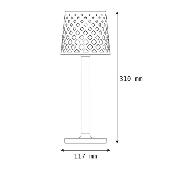 Akku Lampe de table LED Touch IP44 31cm Anthracite 3000K portable